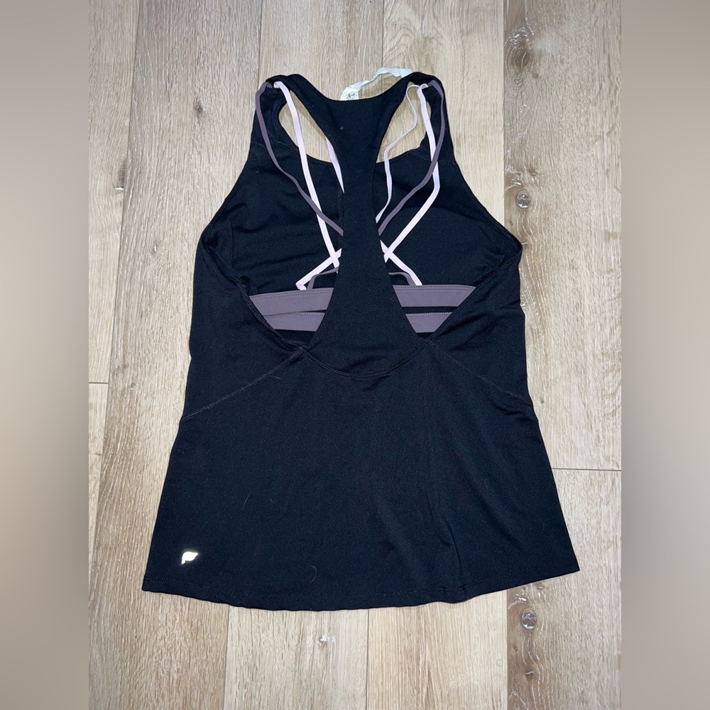 Fabletics Boost Built-In Bra Tank | Color Black/P… - image 2
